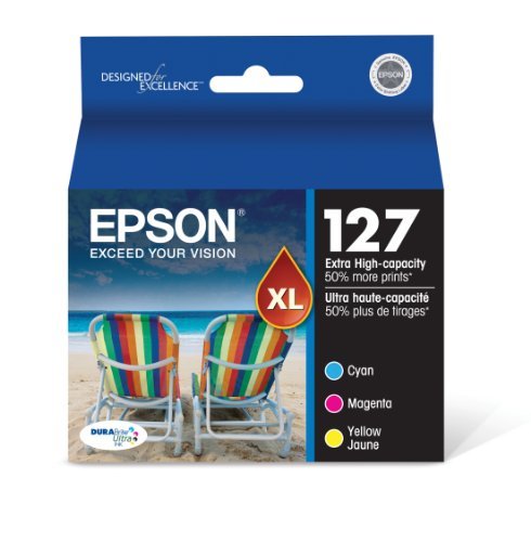 Epson T127520 DURABrite Ultra Multi-Pack Ink Cartridges Extra High-Capacity (CMY) - Frustration Free Packaging Ink