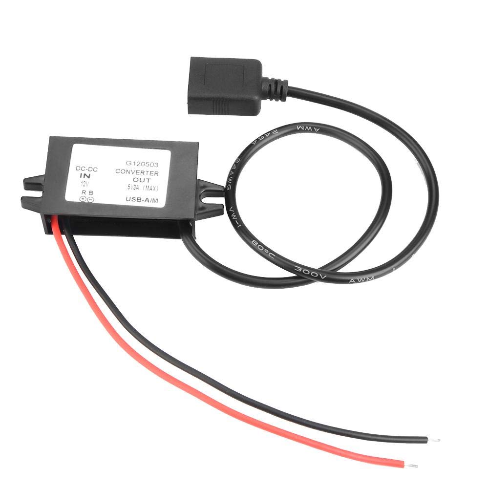 Car Power Converter DC 12V to 5V/ 3A Voltage Converter with Single USB Adapter Connectors for Phone Charging car Audio Radio etc