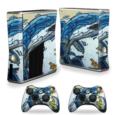 MightySkins Skin Compatible with X-Box 360 Xbox 360 S Console - Robo Shark | Protective, Durable, and Unique Vinyl Decal wrap Cover | Easy to Apply