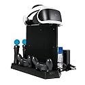 3 in 1 Multi Charging Stand with 2 Cooling Fans for PRO/Slim/PS VR, Controller Docking Station Charger, 11 Card Slot, Vertical Stand Headset Bracket