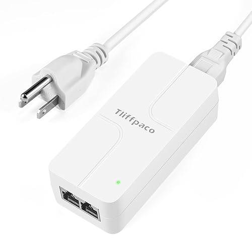 Tliffpaco PoE+ Injector 2.5Gb, Converts Non-PoE to PoE, 100/1000/2500Mbps and 802.3at/af Compliant, Plug & Play, Up to 100m(328 ft), 52V 30W PoE