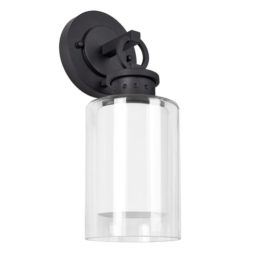 Design House 589010-BLK Hansen Modern Contemporary 1-Light Indoor/Outdoor Dimmable Wall Light with Open Bottom Frosted Inner, Matte Black