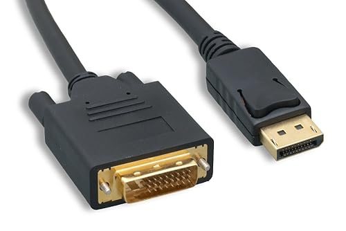 Cablelera DisplayPort to DVI Cable, Passive DP to DVI-D, 3ft, 2-Pack - One-Way DisplayPort Source to DVI Display