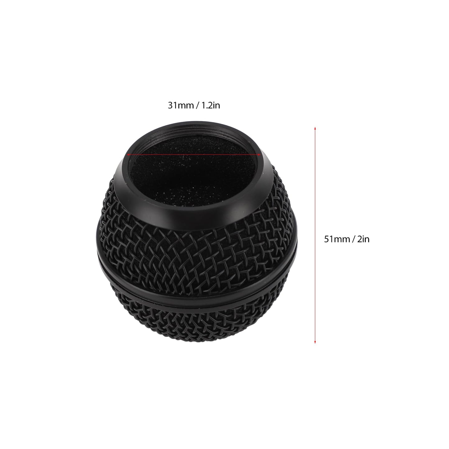 Kodrily Mic Grille Replacement, Metal Microphone Grille Ball with Inner Foam, Microphone Ball Mesh Grill Parts for SM58 SM58S SM58LC BETA58 BETA58A SA