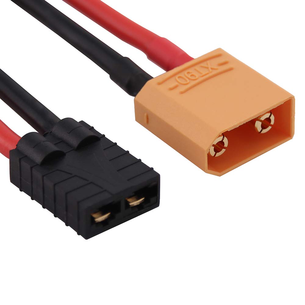 OliRC 3pcs XT90 Male Connector Adapter Cable - 12awg 5cm Wire(C49-3)