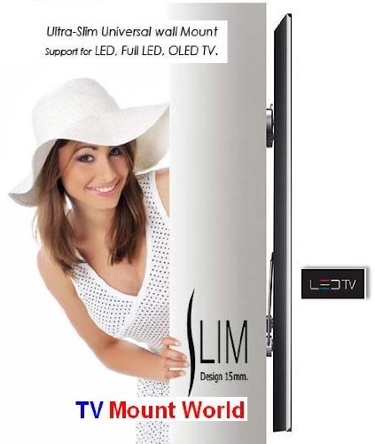 Mount World ML3 Ultra Slim Flush Wall Mount (0.5 Inch From Wall) for Fit VESA 200X100 200X200 Dynex Insignia Sylvania Sanyo Magnavox Westinghouse
