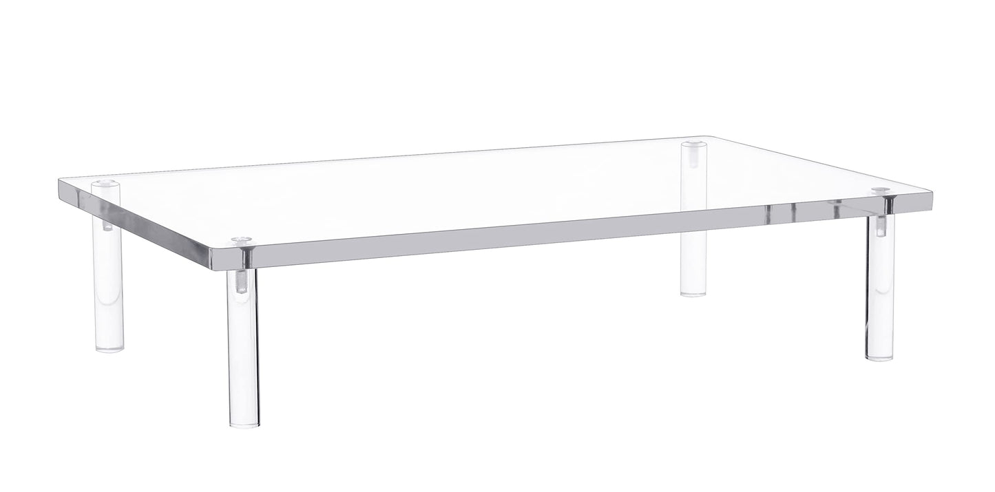 Jusalpha Acrylic Monitor Stand - 10mm Thickness Clear Platform - 14.5'' x 9'' x 3.4'' Desktop/ Laptop/ Monitor Riser Stand- for Laptop, Printer