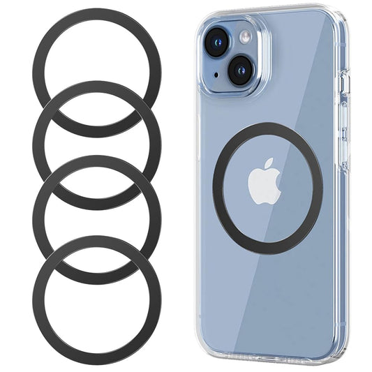 for MagSafe Sticker,4 PCS,Ultra-Thin(0.4mm) Metal Ring for Kindle/Pop Socket Magnetic Wallet Grip Wireless Charger Case Car Mount,Compatible