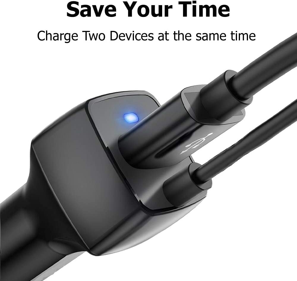Compatible for Samsung Galaxy S22 S10 S20 S10E USB Type C Car Charger, Carhope Ultra Rapid Retractable Dual-Port Charger Adapter USB C Cable