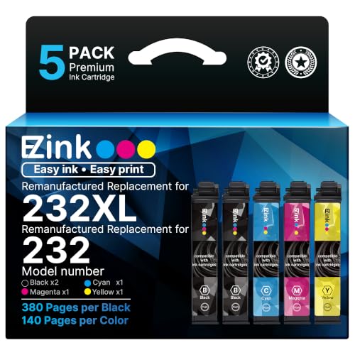 E-Z Ink Remanufactured Replacement for 232XL XP-4200 Ink Cartridges 5 Pack