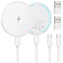 MagSafe Charger 2 Pack 15W Magnetic Wireless Charger Fast Charging Pad with 4.2 FT Type C Cable Compatible with iPhone 17/16/15/14/13/12 Series