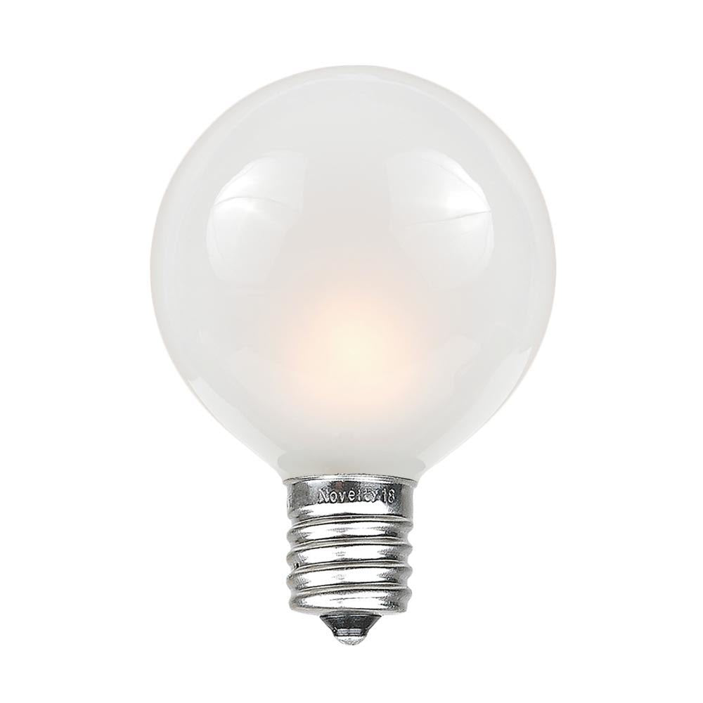 Novelty Lights 25 Pack G40 Frosted White Outdoor Globe String Light Bulbs