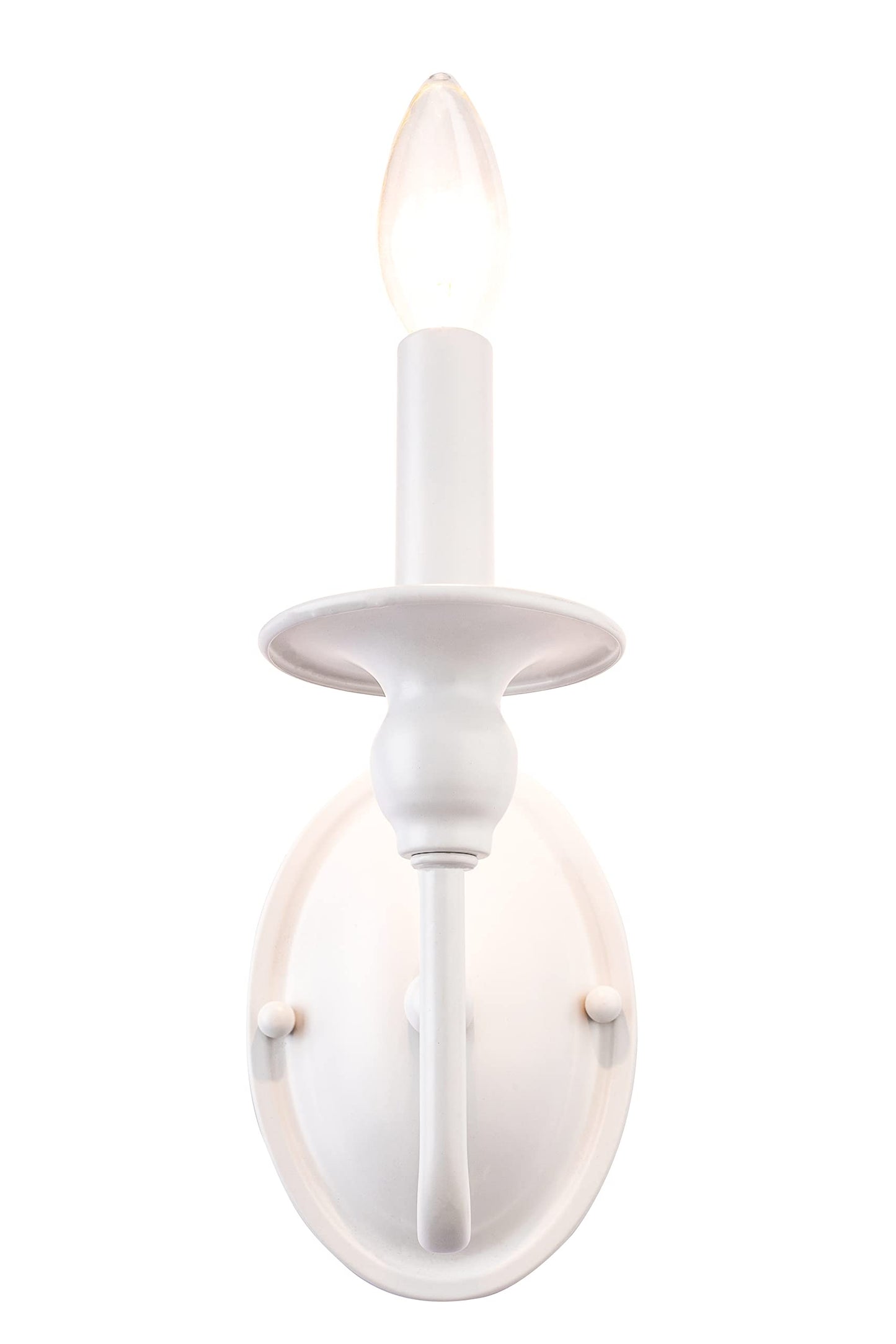 Aspen Creative 62710-03-1, 1 Light Indoor Wall Fixture, 4-1/4" W x 7-5/8" H x 6-1/4" E, Matte White Finish, Bulb Not Included
