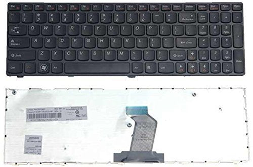 New US Layout Black Laptop Keyboard with Frame Replacement for IBM Lenovo Essential G770 G770A G770E G770L G770S G780 G780A G780-2182 G780SX P/N