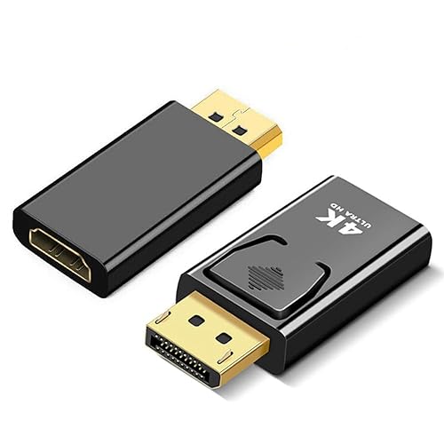 2Pcs DisplayPort to HDMI-Compatible Adapter Converter 4K Display Port Male DP to HDMI Female HD TV Cable Adapter Video Audio for PC TV Projector