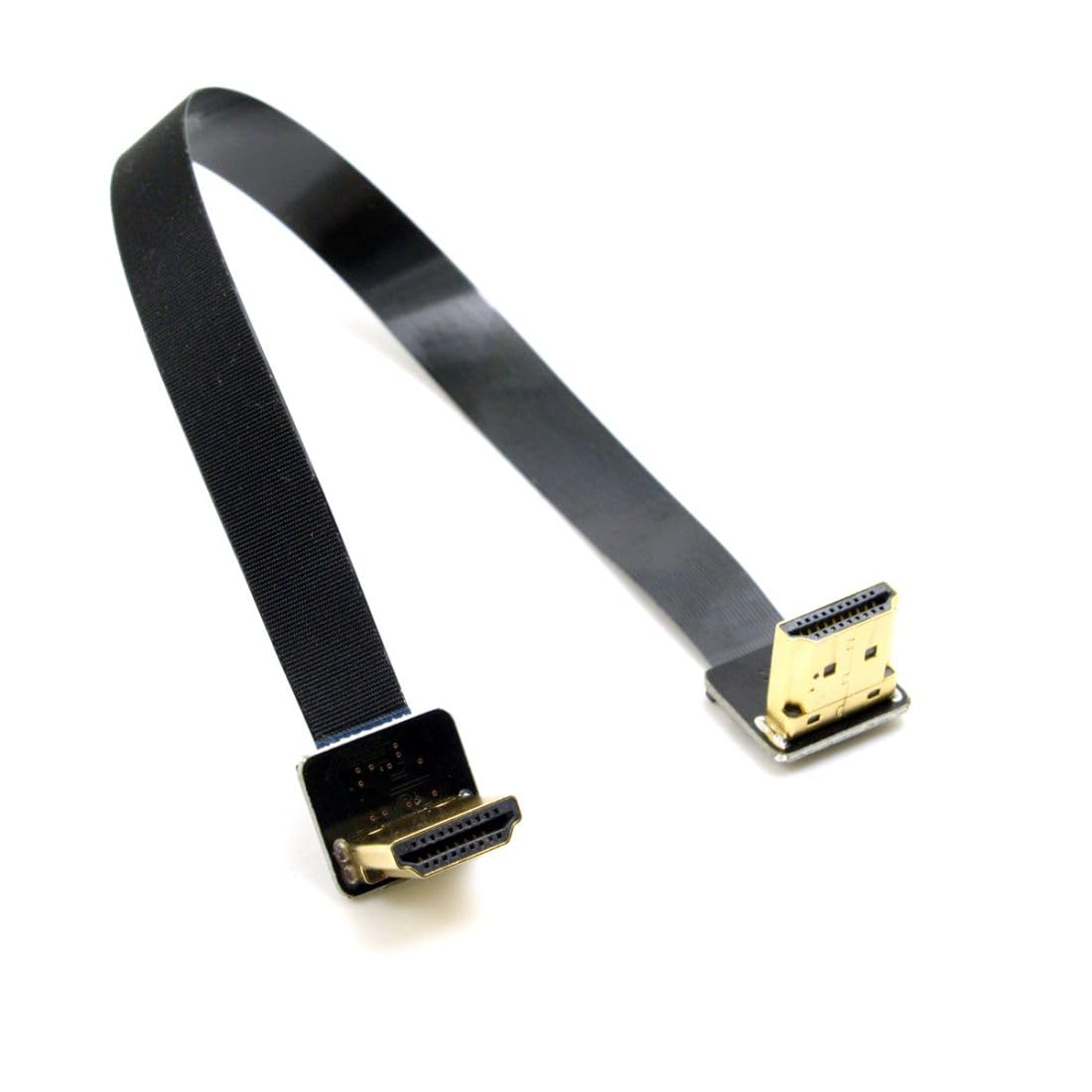 chenyang FPV Dual Up Angled 90 Degree HDMI Type A Male to Male HDTV FPC Flat Cable 20cm for Multicopter Aerial Photography