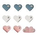 Ximimark 9pc Chic Heart-Shaped Faux Leather Cable Organizer Set, 3/6pcs - Versatile Earbud & Cord Winder for Headphones, Charging Cables