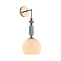 FALINNEAD Milk White Glass Modern Wall Scone Hanging Indoor Wall Light Fixtures Milky White Lamp for Bedroom Hallway Living Room