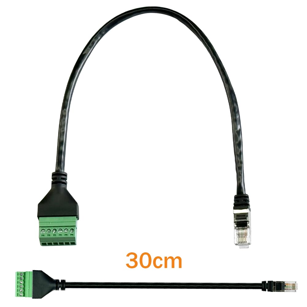 Jienk 2Pcs RJ11 Male to 6 Pins Screw Terminal Block Adapter for Cat3 Telephone Handset Cords Extender Cable, RJ12 6P6C to 6pin Terminal Extension…