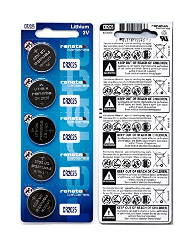 Renata CR2025 Batteries - 3V Lithium Coin Cell 2025 Battery (5 Count)
