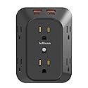 USB Wall Charger Electrical Outlet Extender, Surge Protector, 6 Outlet Splitter with 4 USB Outlet (2USB A, 2USB C) 4-Sided 1050J Power Strip Multi