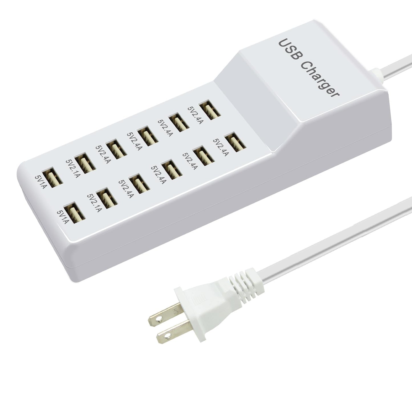 USB Charging Station with 12 Port Power Strip Fast Charging hub for Multiple Devices Compatible with Cell Phones Tablets Laptops (12 USB Ports)
