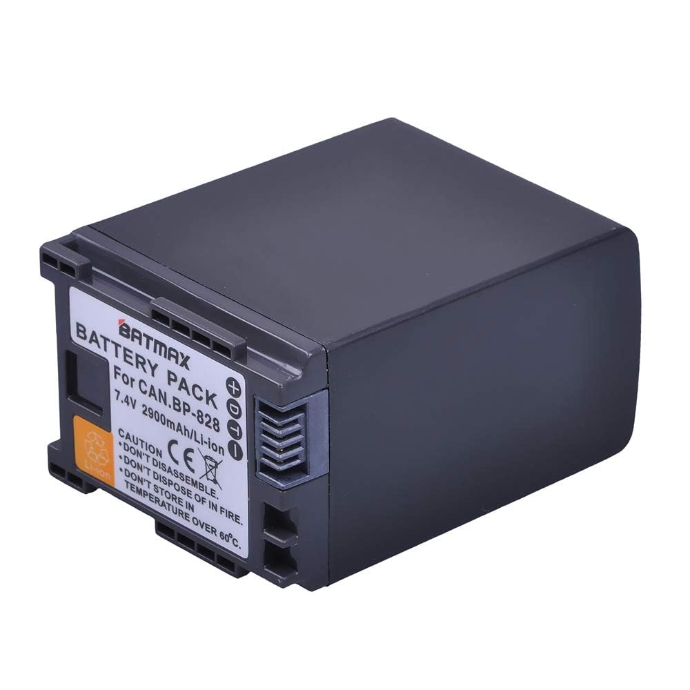 Batmax 1Pc 2900mAh BP-828 Battery + Quick LCD Charger for Canon VIXIA HF G50, HF G60, HF G70, XA15, XA20, XA25, XA60, XA65, XA70, XA75,XA40, XA45