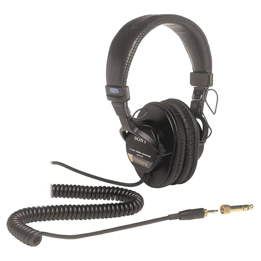 Sony MDR7506 Professional Large Diaphragm Headphones Bundle with Headphone Case Black and 1 YR CPS Enhanced Protection Pack