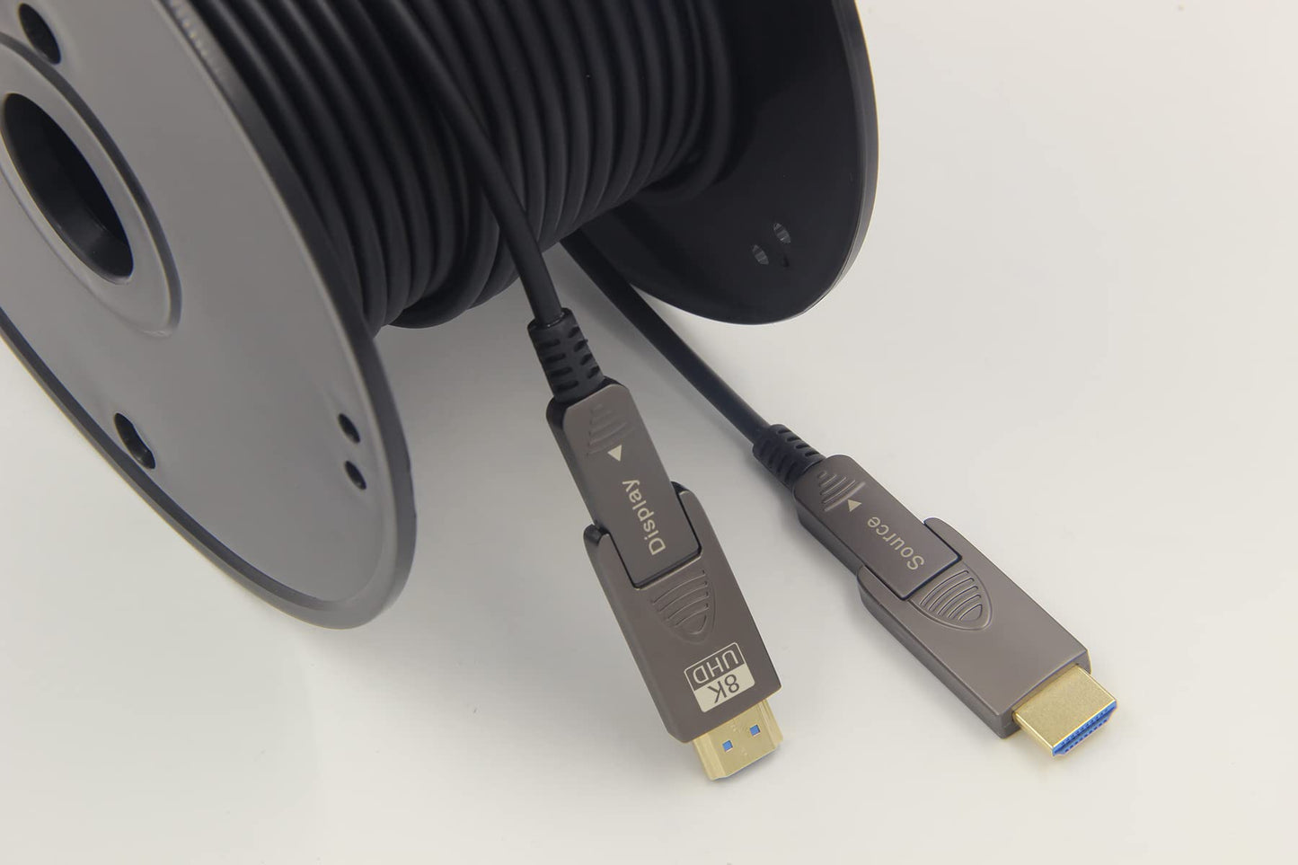 SkyeySnail 8K Fiber Optic HDMI Cable 6.6ft/2m, Micro HDMI to HDMI 2.1, Detachable Type A+D, 48Gbps Ultra Speed, HDR, 3D, eARC, in Wall CL2 / CL3