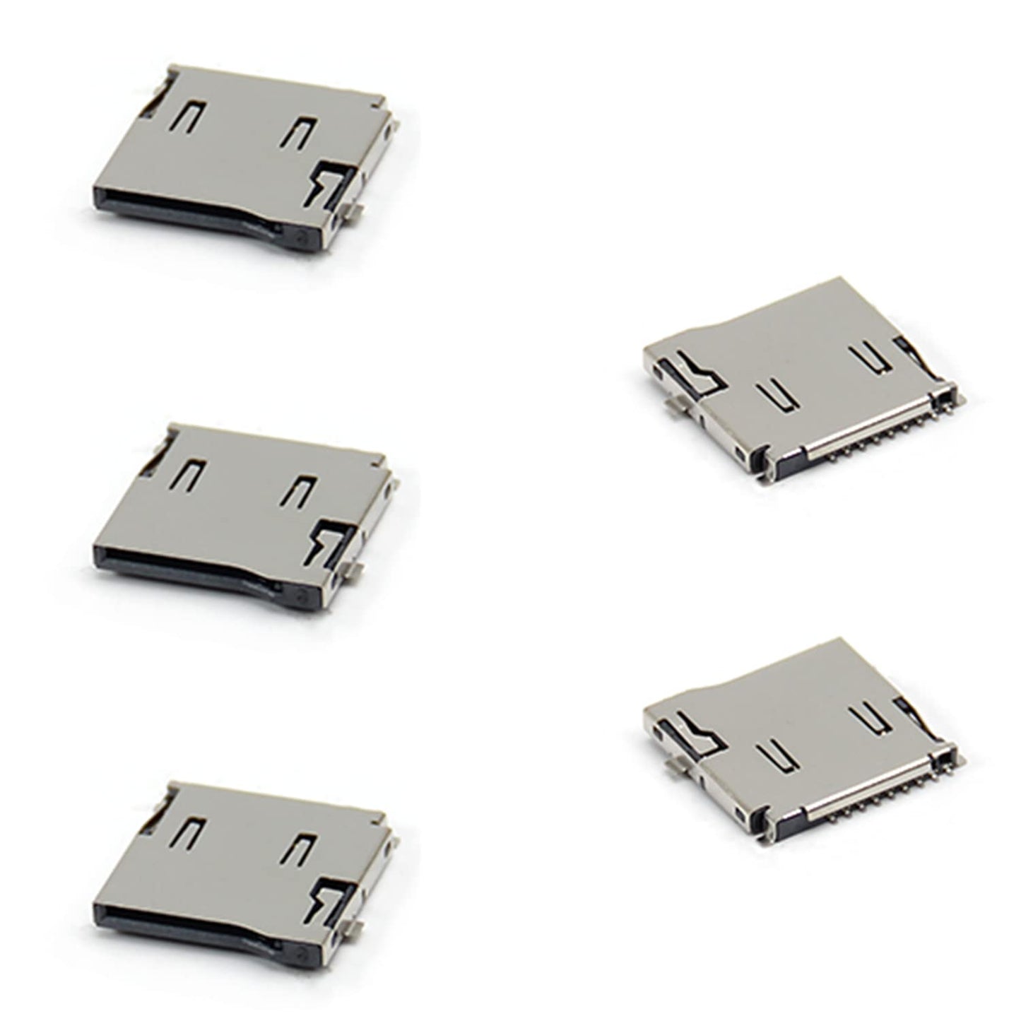 Fielect 10pcs TF Card Connector Holder Spring Loaded Push Type PCB Mount Connector 9 Pin