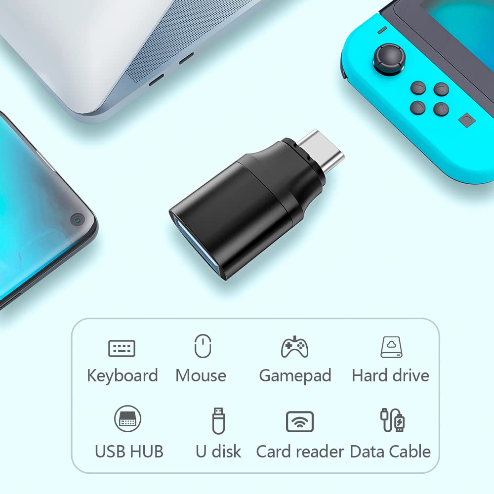AUCON USB C to USB Adapter, USB C to USB 3.0 Magnetic Adapter Compatible with MacBook Pro USB Hub Keyboard U Disk 5 Gbps Data Transmission