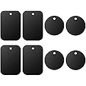 DSTELIN Universal Metal Plate 8 Pack for Magnetic Phone Car Mount Holder Cradle with Adhesive (Compatible with Magnetic Mounts) - 4 Rectangle and 4