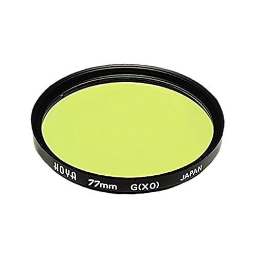 HOYA HMC X0 77mm Lens Filter (Yellow-Green) - Contrast Enhancing Camera Filter for B&W Photography with Slim Black Aluminum Frame, 6-Layer HMC