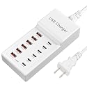 USB Charging Station 50w10A 12 Ports Multiple Charging Block, USB C Strip for iPhone 13/14/15/16/17/Smartphone/Tablet/Watch/Headphones and Multiple
