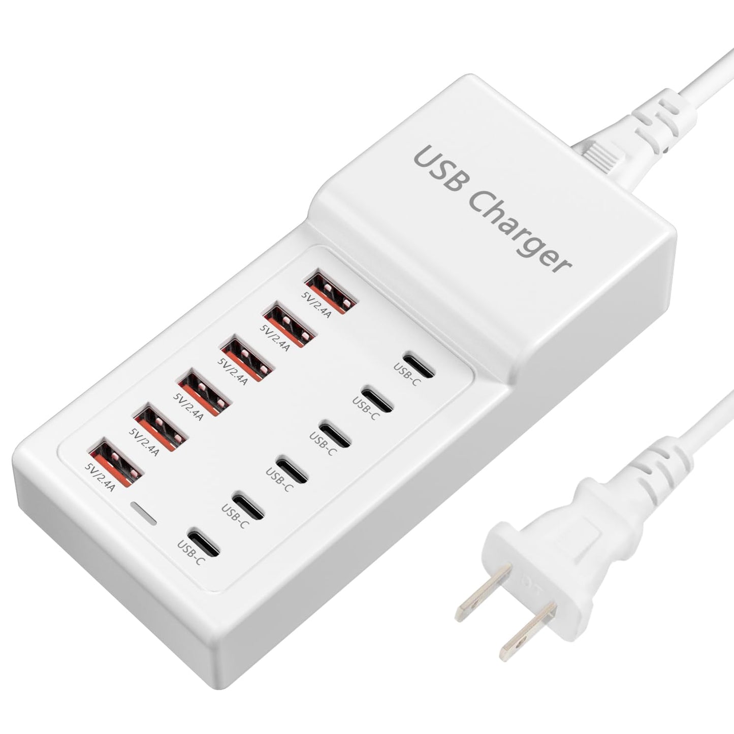 USB Charging Station 50w10A 12 Ports Multiple Charging Block, USB C Strip for iPhone 13/14/15/16/17/Smartphone/Tablet/Watch/Headphones and Multiple