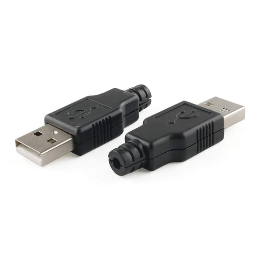 E-outstanding USB 2.0 Connector 10PCS USB 2.0 A Type Male 4-Pin Plugs with Black Plastic Cover DIY Socket