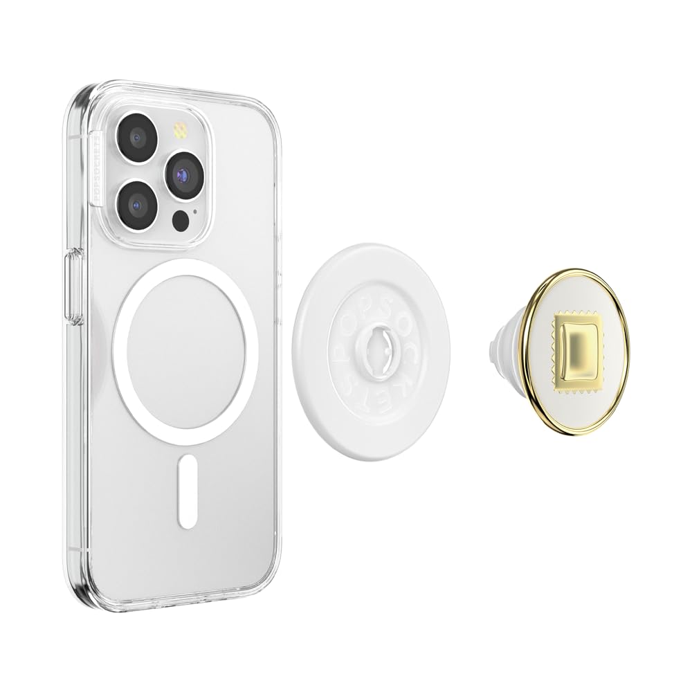 PopSockets Phone Grip for MagSafe, Magnetic Holder, Phone Stand, Gold - Raviolo