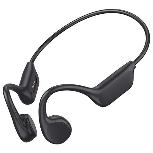 GZLMMY Bone Conduction Headphones IPX8 Waterproof 32GB Bluetooth 5.3 Wireless Headset with Microphone for Swim (Black)