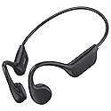 GZLMMY Bone Conduction Headphones IPX8 Waterproof 32GB Bluetooth 5.3 Wireless Headset with Microphone for Swim (Black)