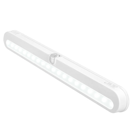BLS T01L LED Closet Light, Super Bright 20 LED Under Cabinet Lighting Battery Powered/DC Input Wireless Motion Sensing Light, Auto On Off Switch