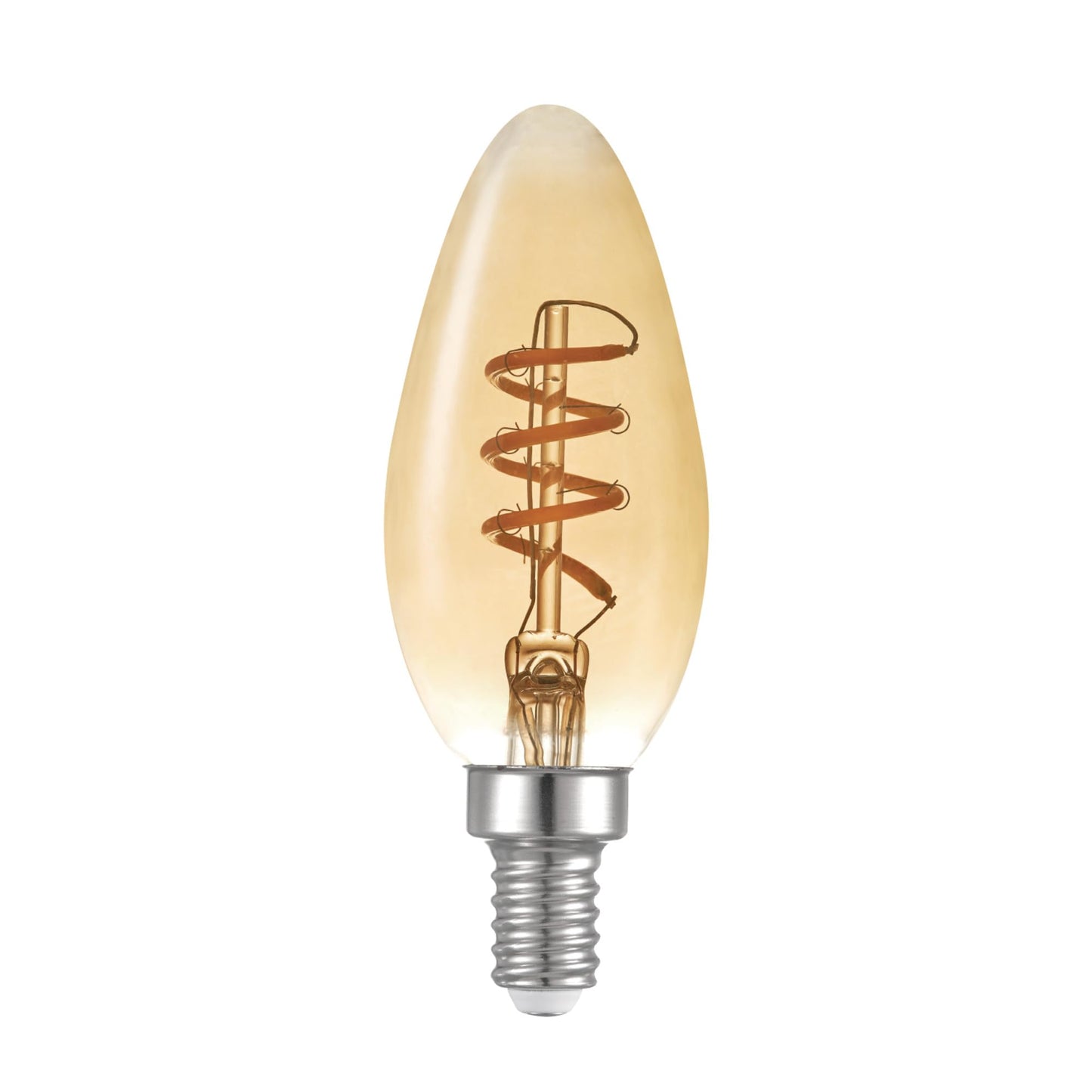 Globe Electric 40W Equivalent Soft White (2000K) Edison Candelabra Amber Glass Dimmable LED Light Bulb 31355, 1-Pack, B10 Vintage