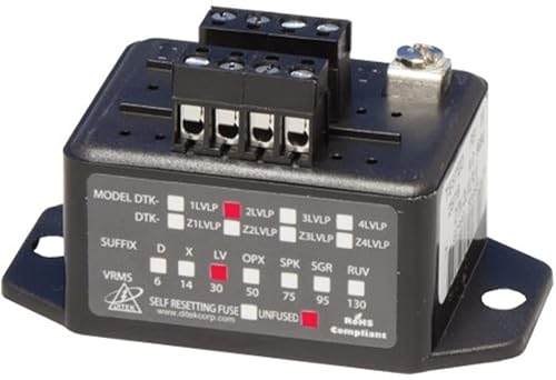 DITEK DTK-2LVLPLV 2 Pair, 22-16 AWG, 30V, Surge Protection, Terminal Strip