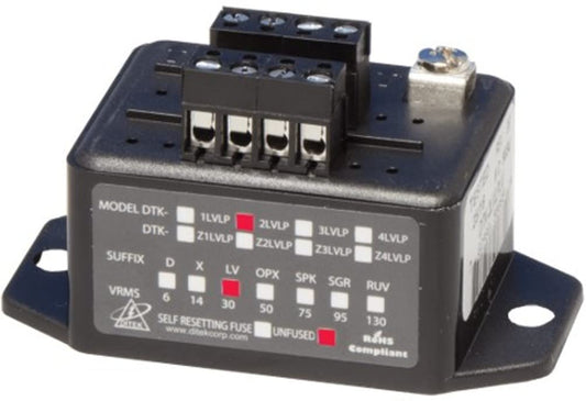 DITEK DTK-2LVLPLV 2 Pair, 22-16 AWG, 30V, Surge Protection, Terminal Strip