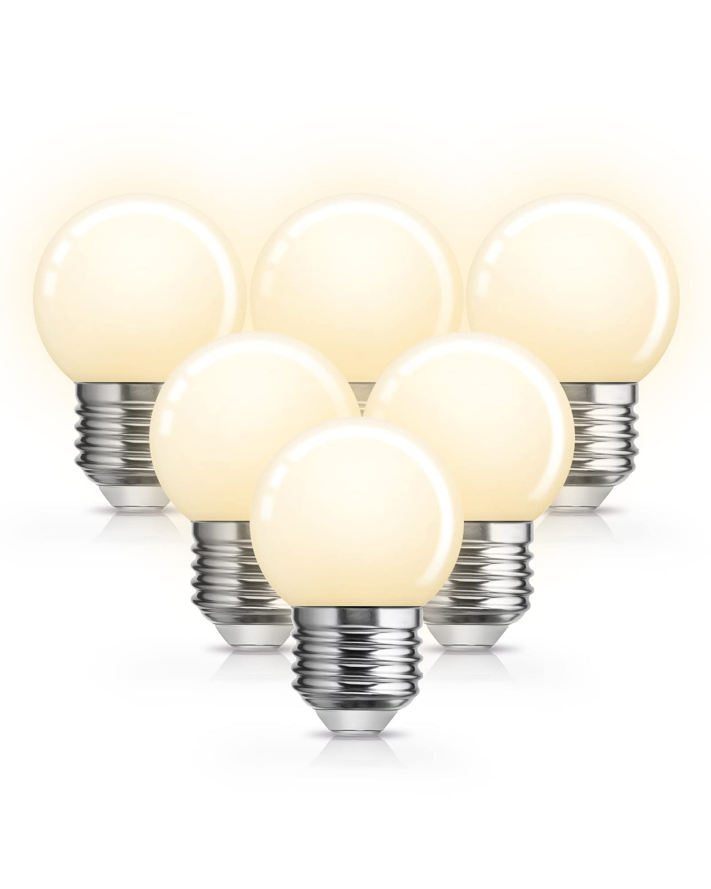 Baczao G14 LED Low Watt Light Bulbs, 15W Equivalent Small Globe Light Bulbs, 1W Soft White 3000K Small Night Light Bulbs for String Lights, Window