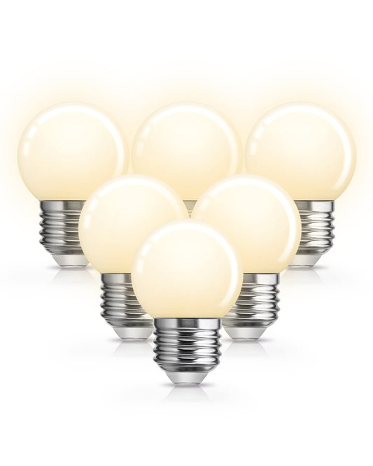 Baczao G14 LED Low Watt Light Bulbs, 15W Equivalent Small Globe Light Bulbs, 1W Soft White 3000K Small Night Light Bulbs for String Lights, Window