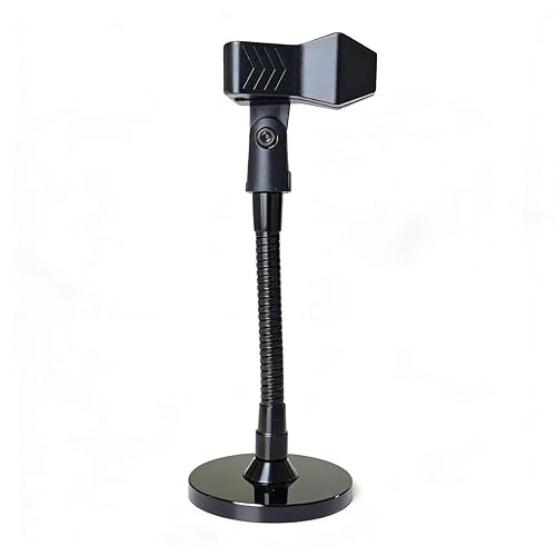Microphone Holder Stands Flexible Gooseneck 6 Inch for Podium With Universal Clip, Black, 100mm Heavy Base Stand
