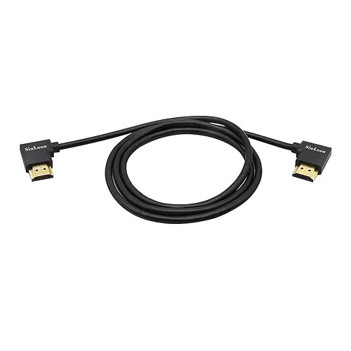 SinLoon 90 Angle HDMI Cable Gold Plated High Speed Right & Left Degree HDMI Male to Male Adapter Cable Supports Ethernet, 3D and Audio Return(HDMI R