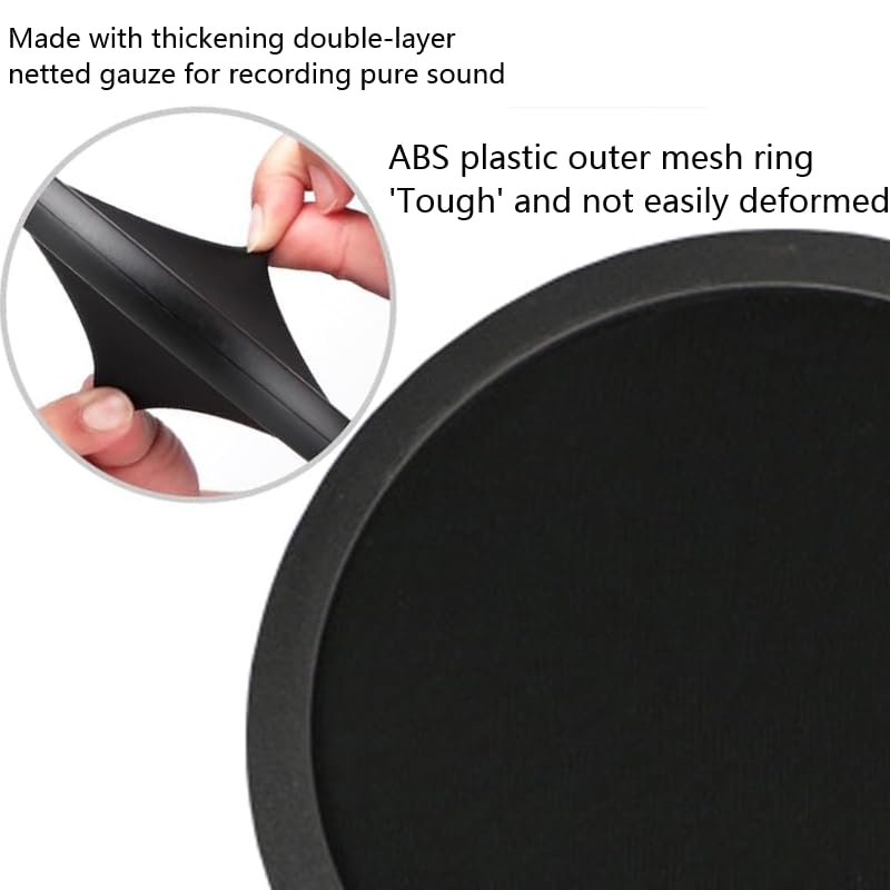 professional microphone windproof and spray proof cover, 6-inch double-layer windproof screen with flexible 360 ° gooseneck clip stabilizing arm