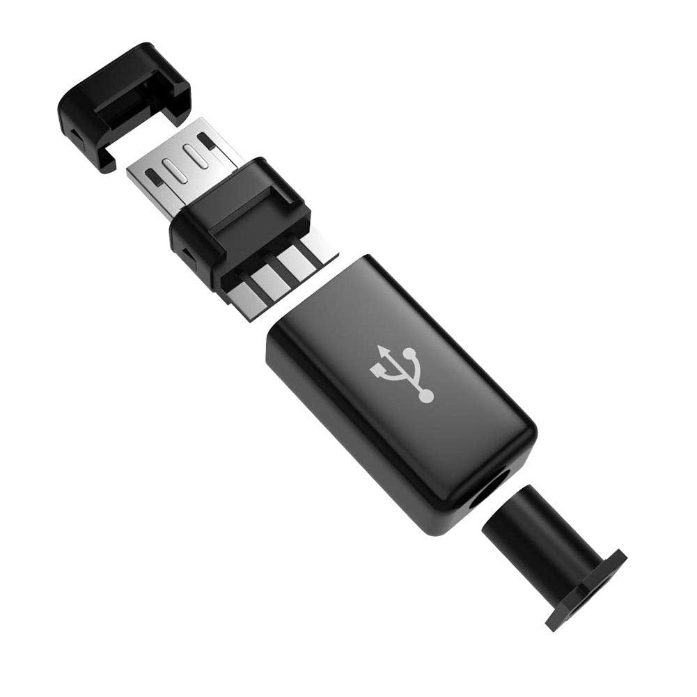 MELIFE Micro USB Type B Male Plug Connector Kits, 10 Pack Straight Jack Micro-USB Repair Replacement Adapter for DIY