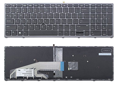 New US Layout Laptop Backlit Keyboard (with Frame) Replacement for HP P/N: 848311-001 PK131C31A00 SG-81610-XUA SN7142BL Light Backlight Black Notebook